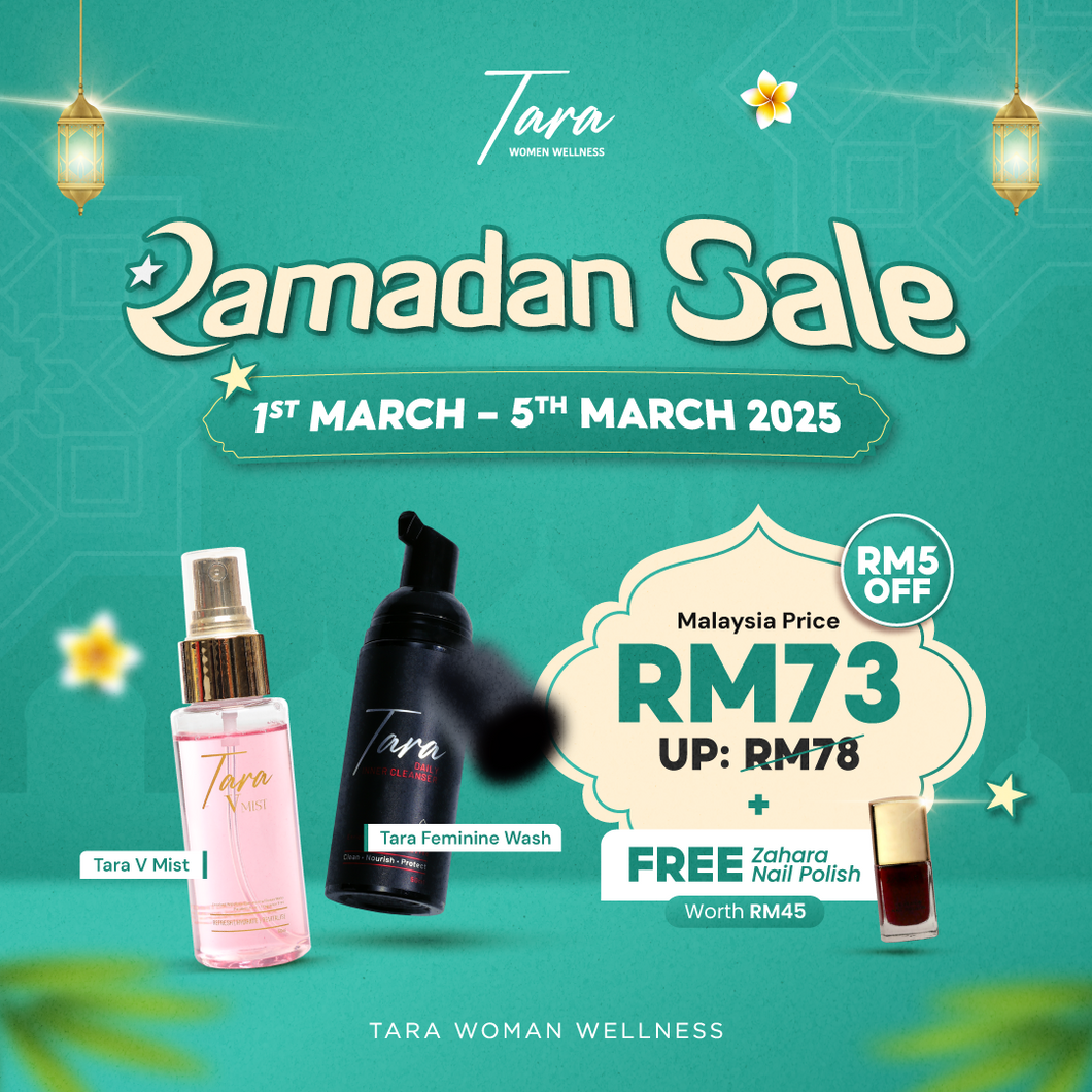 RAMADAN SALE (Feminine Wash & V Mist) + FREE Zahara Nail Polish
